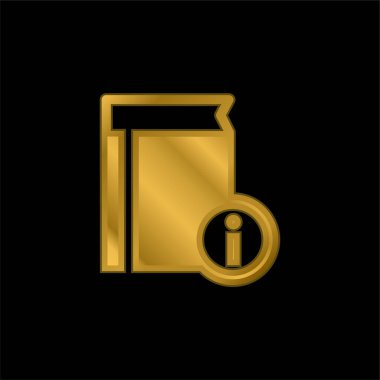 Kitap Bilgileri altın kaplama metalik simge veya logo vektörü