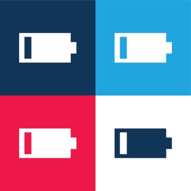 Pil mavi ve kırmızı dört renk minimal simge kümesi