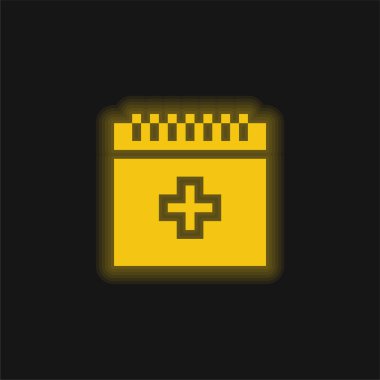 Kan sarısı parlak neon simgesi