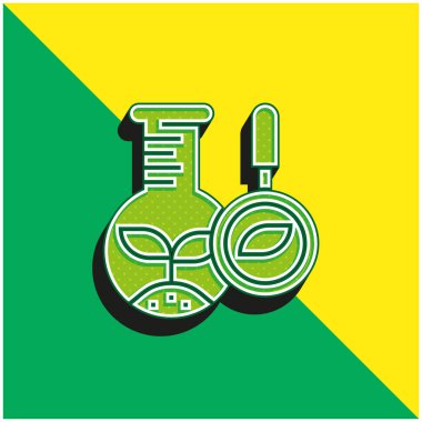 Biology Green and yellow modern 3d vector icon logo clipart