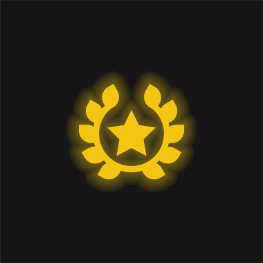 Ödül sarı parlak neon simgesi