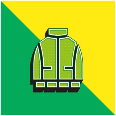 Anorak Yeşil ve Sarı 3D modern vektör simgesi logosu