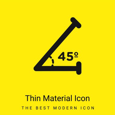 Acute Angle Of 45 Degrees minimal bright yellow material icon clipart