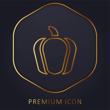Bell Pepper golden line premium logo or icon clipart
