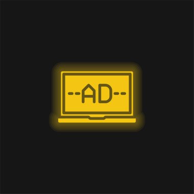 Sarı parlayan neon ikon reklamı