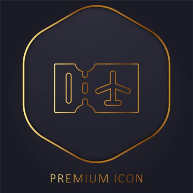 Boarding Pass golden line premium logo or icon clipart