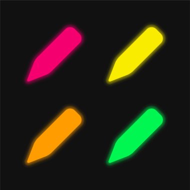 Siyah Renkli Renkli Renkli Renkli Neon Vektör Simgesi