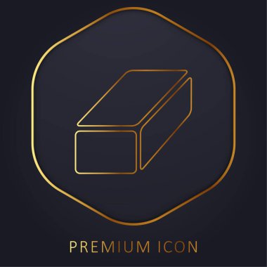 Kara Tuğla altın çizgi premium logosu veya simgesi