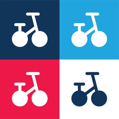 Bisiklet mavi ve kırmızı dört renk en az simge kümesi