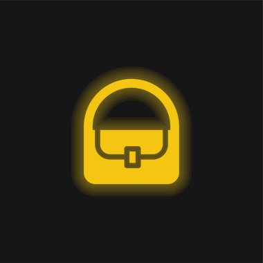 Kilit sarı parlak neon ikonlu çanta