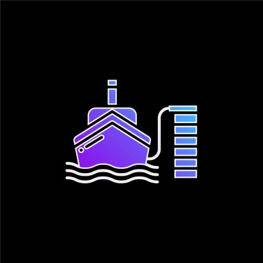 Boat blue gradient vector icon clipart