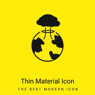 Bomb Exploding On Earth minimal bright yellow material icon clipart