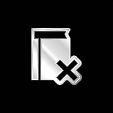 Çapraz Silme Simgesi Gümüş Kaplama Metalik Simge