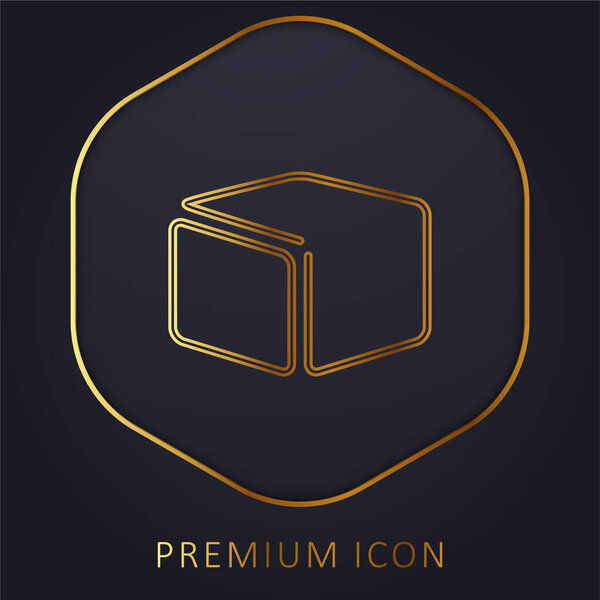 Box Ultrathin Outline golden line premium logo or icon