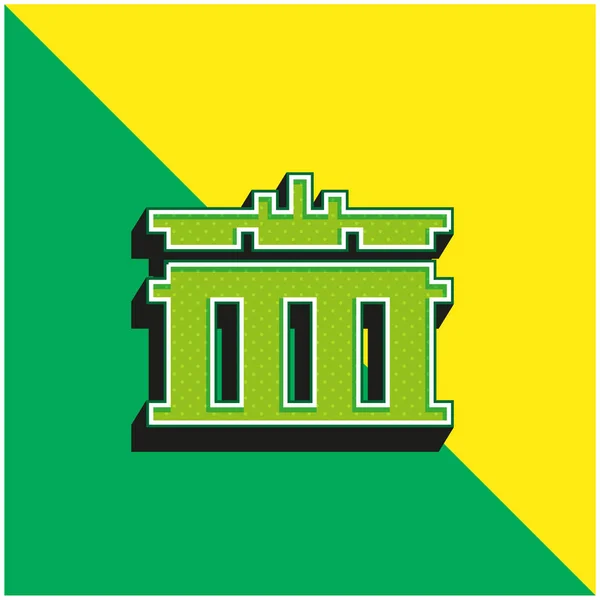Brandenburg Gate Verde Amarelo Moderno Logotipo Vetor Ícone — Vetor de Stock