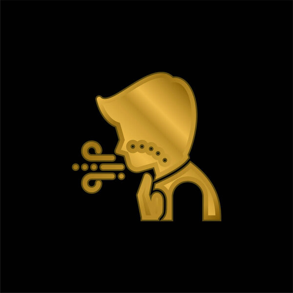 Breathing gold plated metalic icon or logo vector