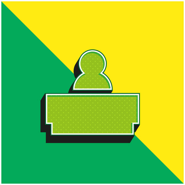 Зеленый и желтый современный трехмерный векторный логотип