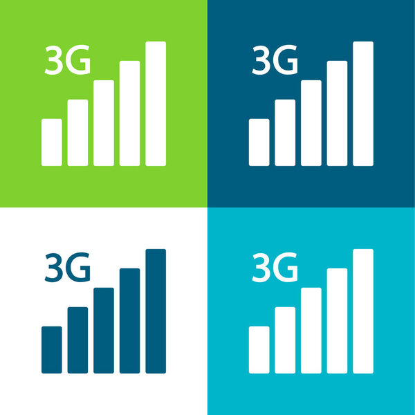 3g Плоские четыре цвета минимальный набор значков
