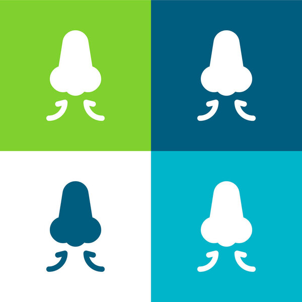 Дыхание в плоском четырехцветном наборе значков