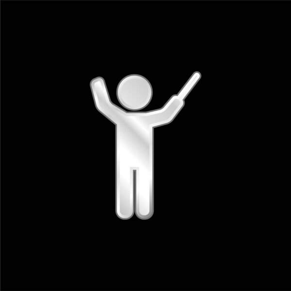 Bandmaster silver plated metallic icon