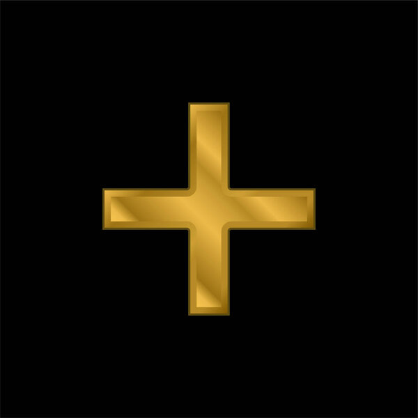 Add gold plated metalic icon or logo vector