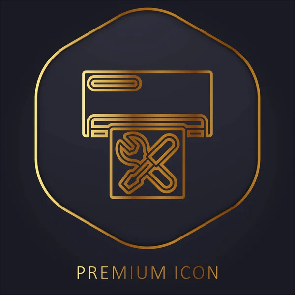 Кондиционеры Золотой Линии Премиум Логотип Значок — стоковый вектор