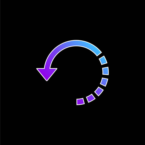 Arrow Circle With Half Broken Line blue gradient vector icon