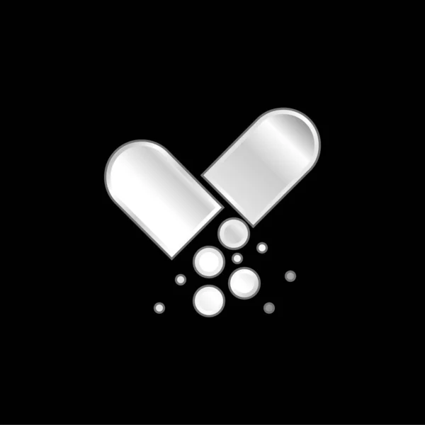 Antibiotikum Versilbert Metallisches Symbol — Stockvektor