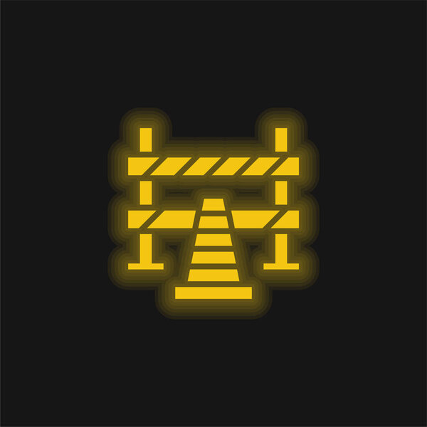 Barrier yellow glowing neon icon