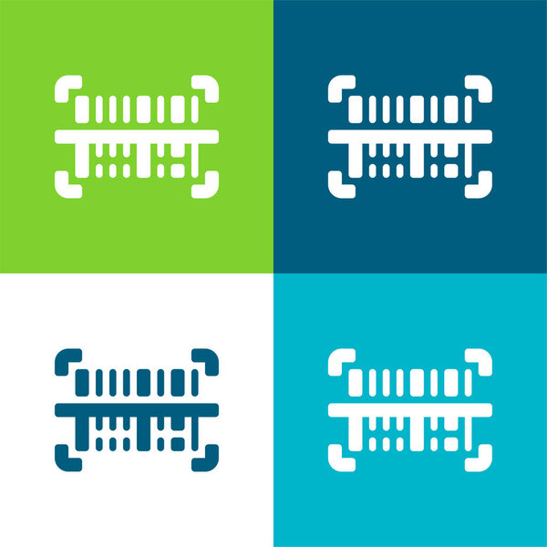 Плоский четырехцветный минимальный набор значков