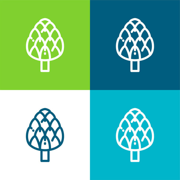 Артишок плоские четыре цвета минимальный набор значков