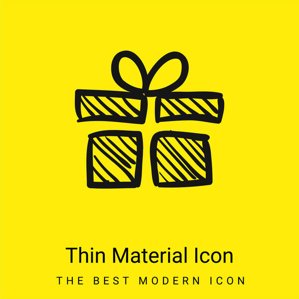 Birthday Giftbox Sketch minimal bright yellow material icon