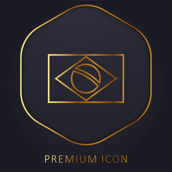 Эмблема или иконка золотой линии флага Бразилии