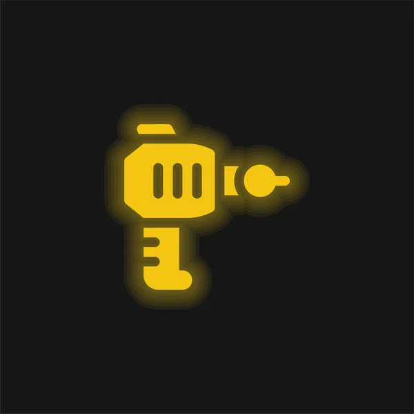 stock vector Blaster yellow glowing neon icon