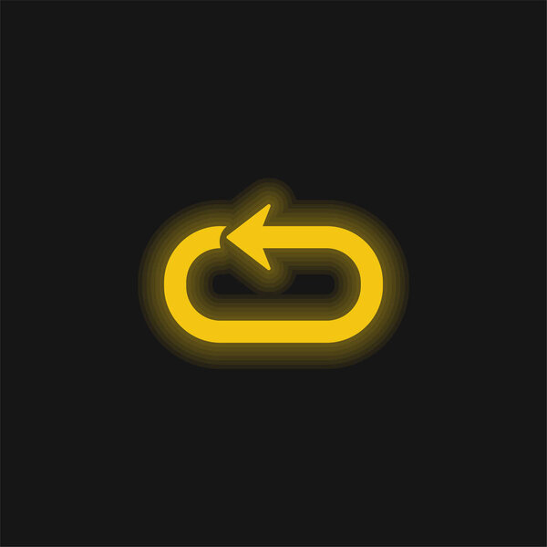 Желтый светящийся неоновый значок