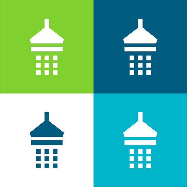 ванная комната душ плоский четыре цвета минимальный набор значков