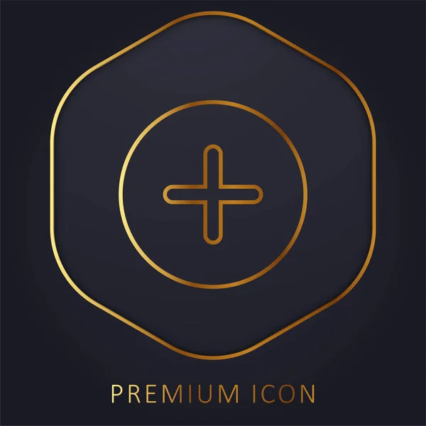 Goldene Linie Premium Logo Oder Symbol Hinzufügen — Stockvektor