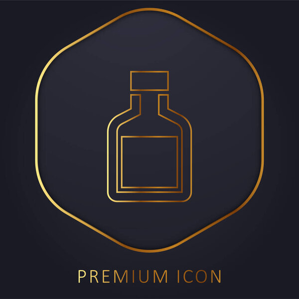 Логотип или иконка золотой линии бутылки