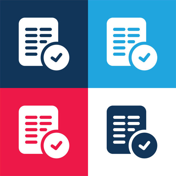 Принять синий и красный четыре цвета минимальный набор значков