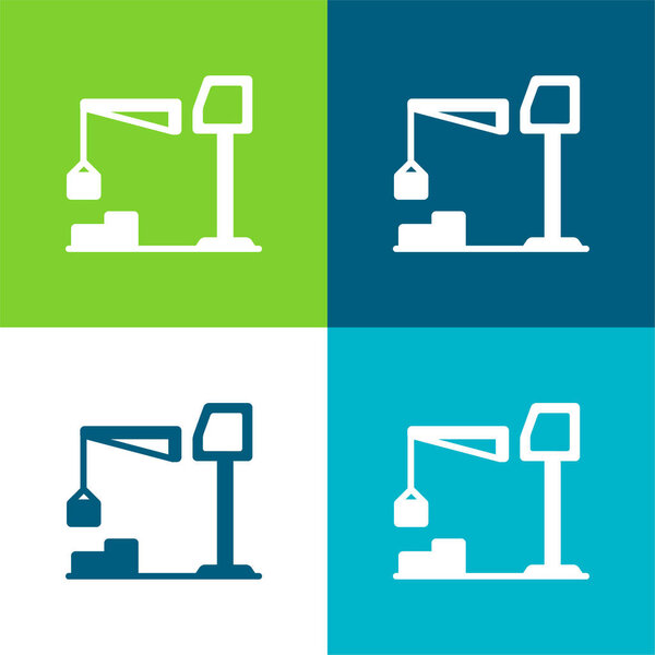 Big Derrick With Boxes Flat four color minimal icon set