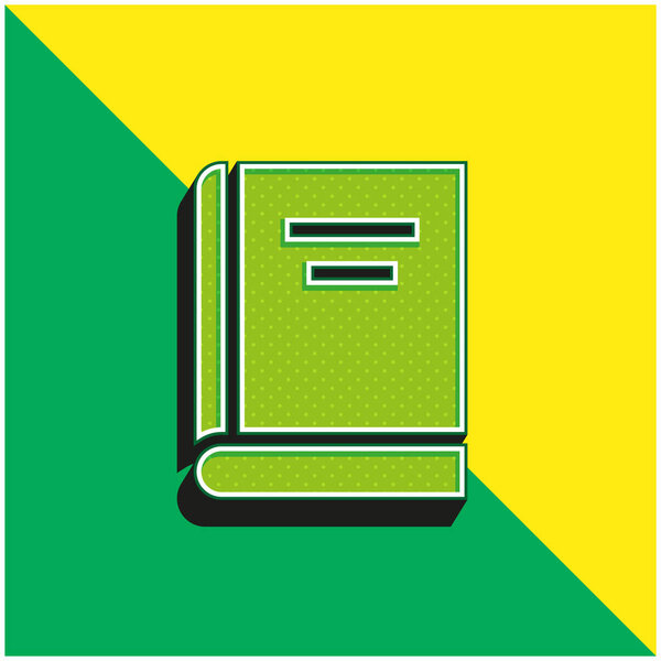 Book Green and yellow modern 3d vector icon logo