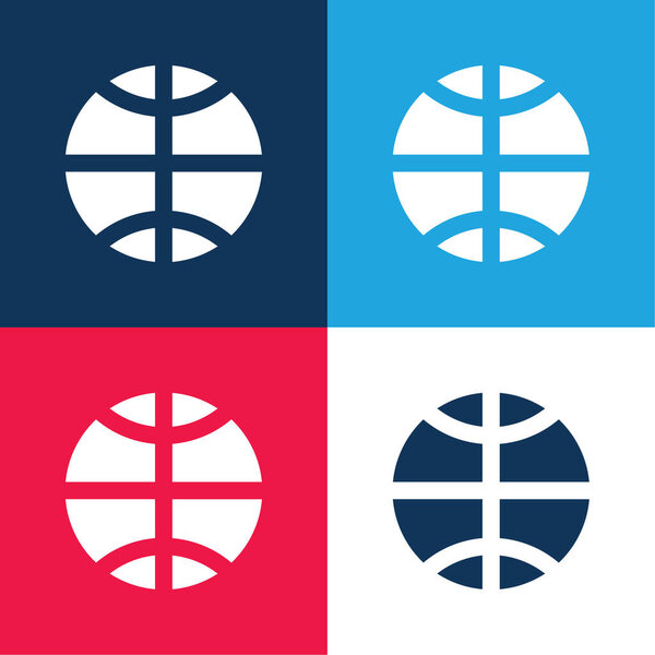 Баскетбол синий и красный четыре цвета минимальный набор значков