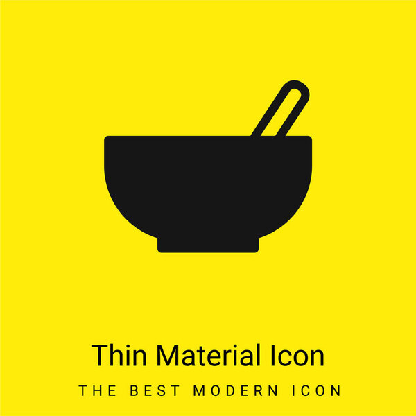 Bowl With Spoon minimal bright yellow material icon