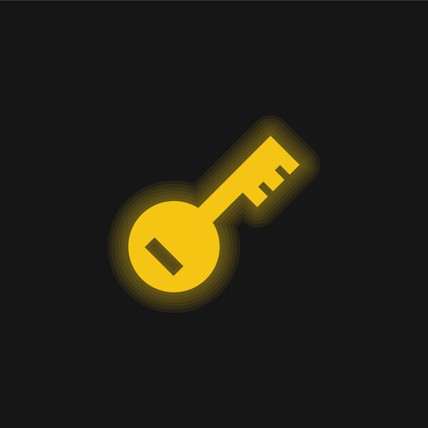 Account PassKey yellow glowing neon icon