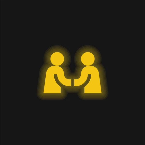 Ikona Žlutého Zářícího Neonu Dohody — Stockový vektor