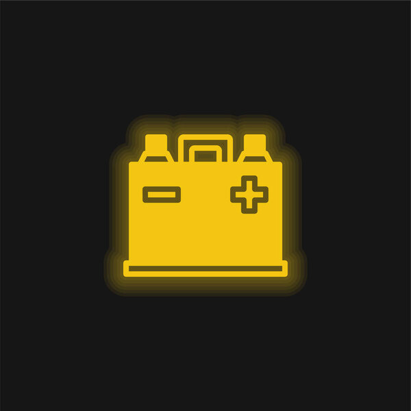 Желтый светящийся значок батареи