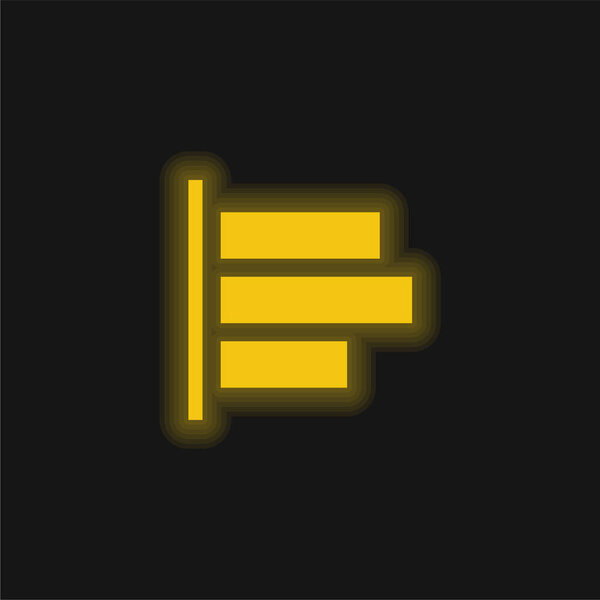 Align Left yellow glowing neon icon
