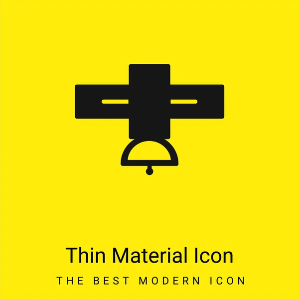 Big Satellite Minimal Bright Yellow Material Icon — Wektor stockowy