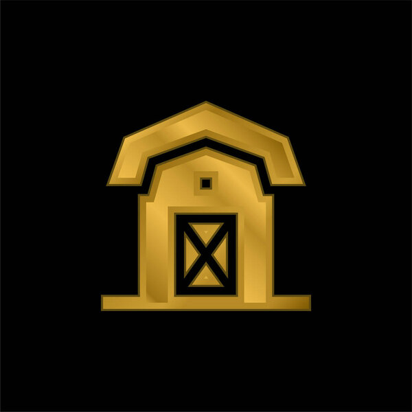Позолоченная икона коровника или вектор логотипа