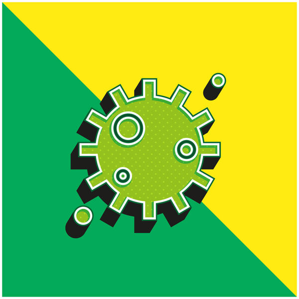 Bacteria Green and yellow modern 3d vector icon logo